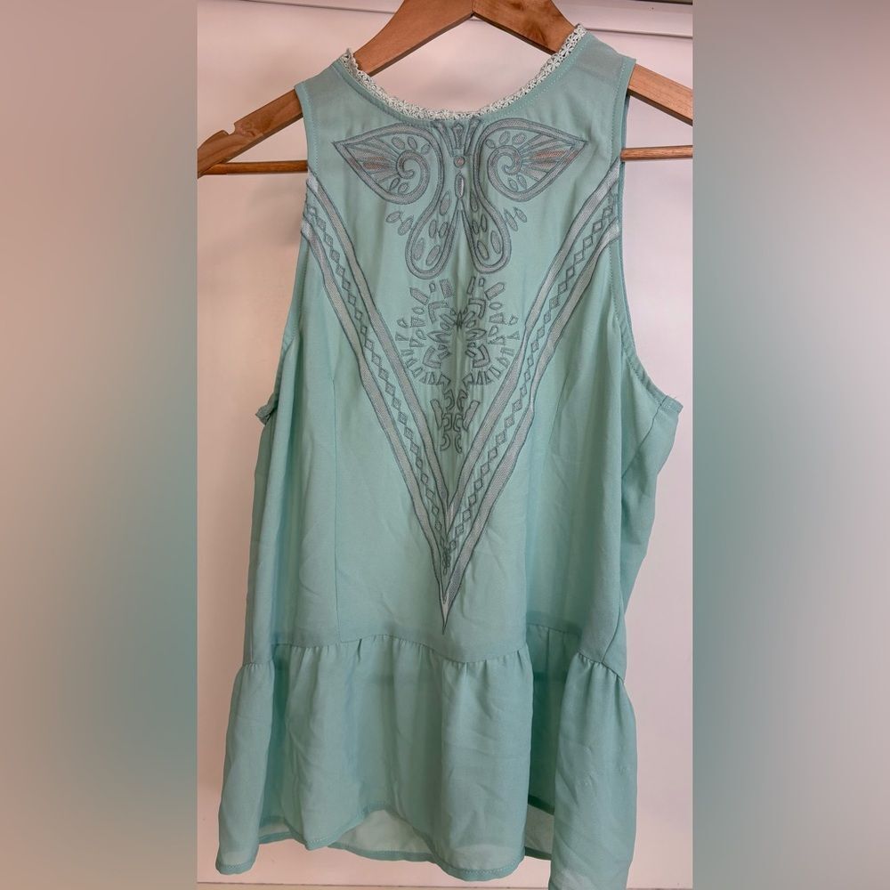 LUSH Sheer Sleeveless Mint Top sz Med